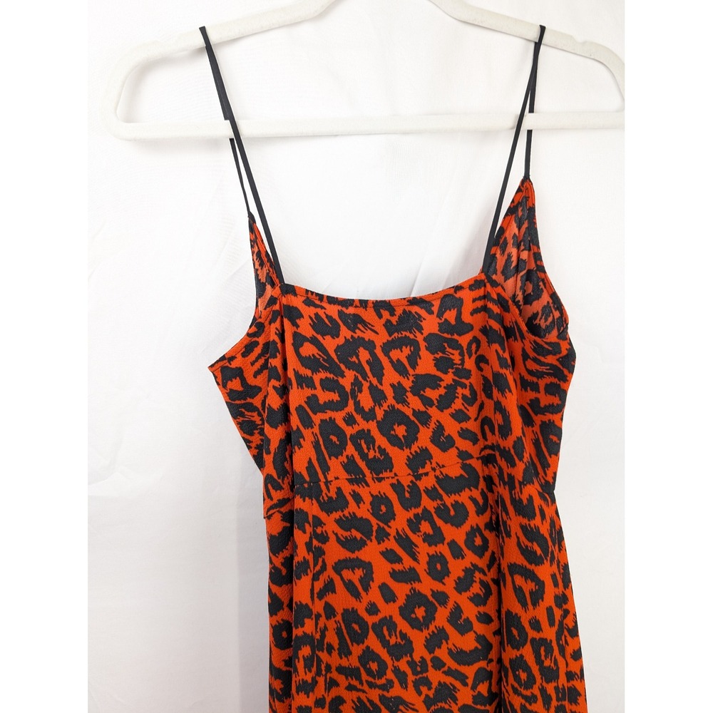 Y2K Leopard Print Ruffle Maxi Wrap Dress Size 4 Strappy Indie Sleaze Festival - Picture 8 of 9